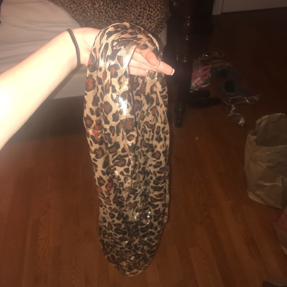 Animal Print Shiny Infinity Loop Scarf